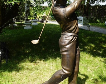 Life size bronze golfer sculpture