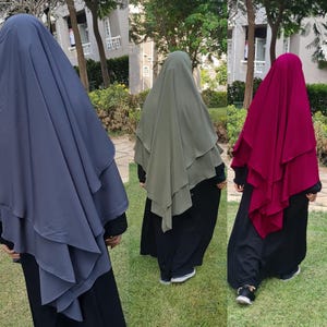 Dimond Khimar, two layers on back crepe Khimar, modesty, Hijab
