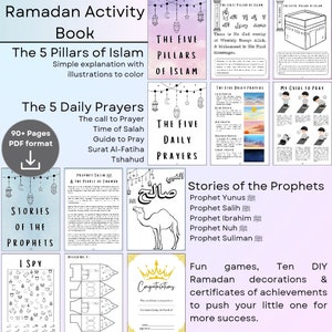 Ramadan Journal for Kids | Kids Ramadan Planner | Kids Activity book for Ramadan | Salah | Sawm | Stories of the Prophets | Lanterns DIY image 7