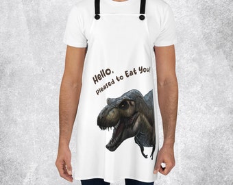 T-rex Apron | T-Shirt | Funny Chef Gift Idea | Perfect Chef Gift | Dinosaur Pleased To Eat You | Dinosaur Chef Apron | Chef Shirt