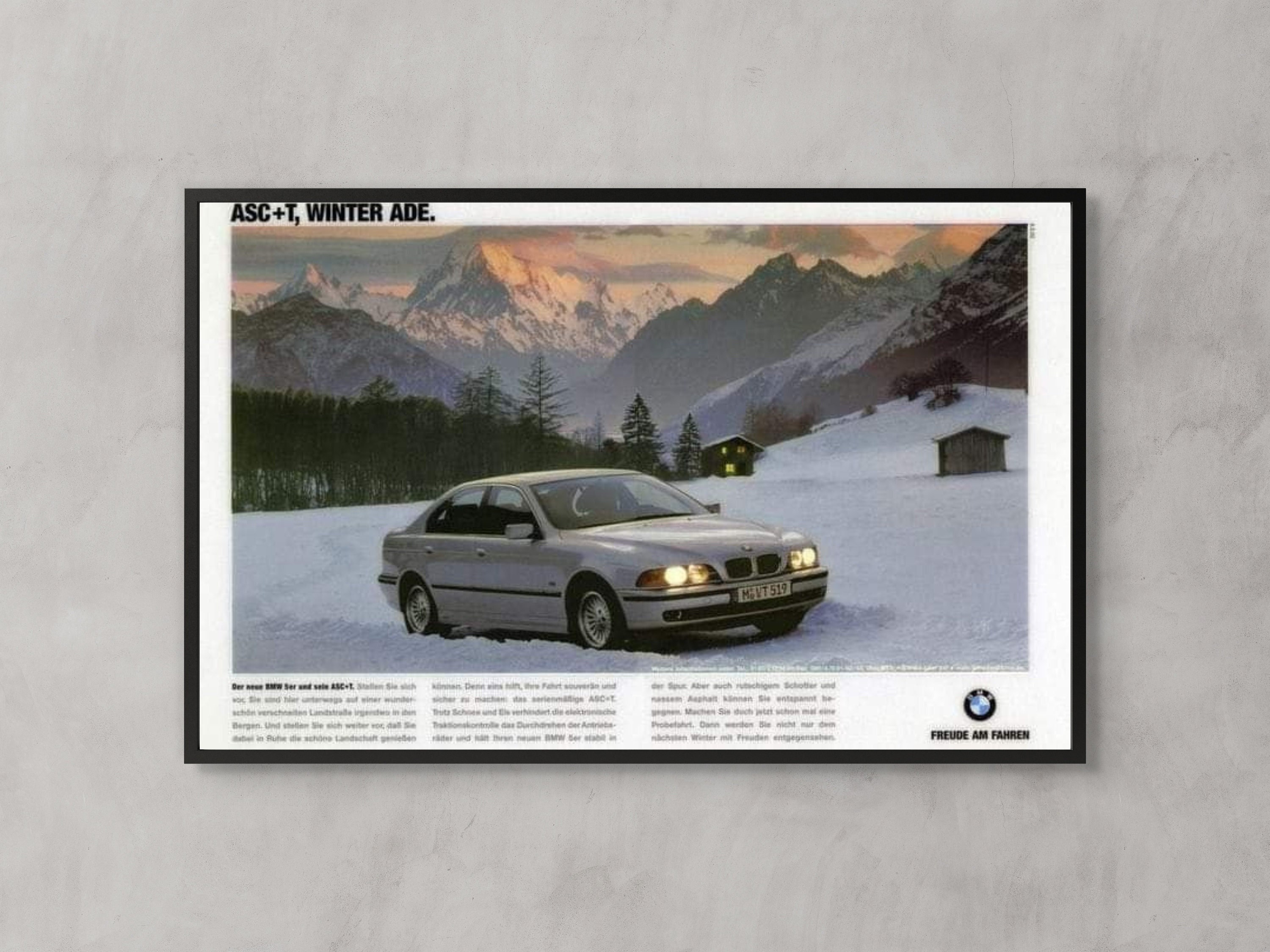 BMW E39 Angel Eyes 5 Series Wall Art CANVAS Poster Painting Decor  Minimalist Home Decoration Wall. 