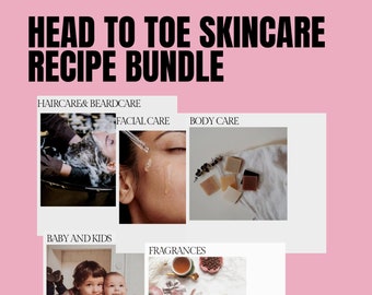 Skincare bundle, skincare recipes, DIY beauty recipe book, fragrances, baby soap, kids black soap, Glow body butter, Glow body oil, haircare