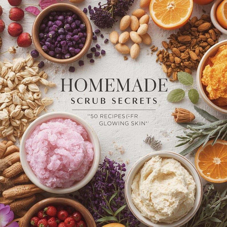 Homemade Body Scrub Secrets-50 Recipes for Glowing Skin|homemade ...