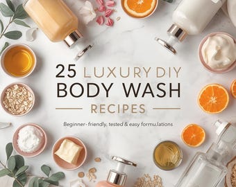 25 DIY-recept på lyxiga duschtvålar (e-bok) | Nybörjarvänlig | Testade recept | Digital nedladdning i PDF-format