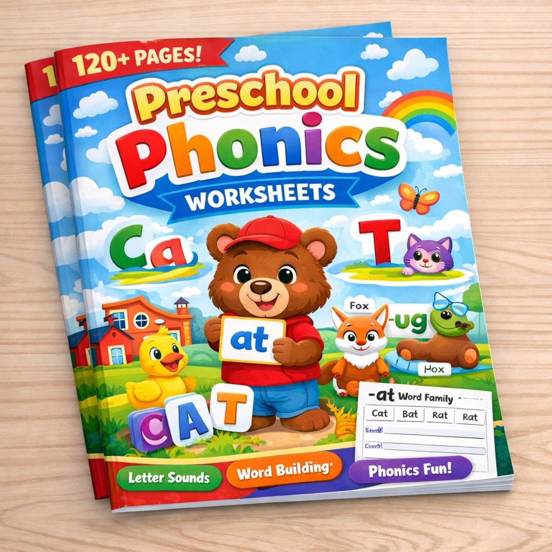 Preschool Phonics Worksheets|letter Sounds &words Family|120+ Pages