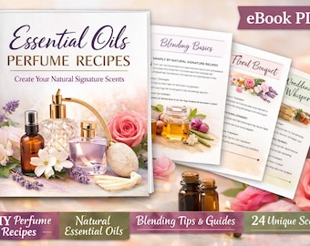 Natural Perfume Recipes Ebook, Essential Oil Blending Guide (Digital Download)