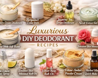 Libro electrónico con recetas caseras de desodorantes naturales, fórmulas en roll-on, spray, bálsamo y barra (descarga en PDF)