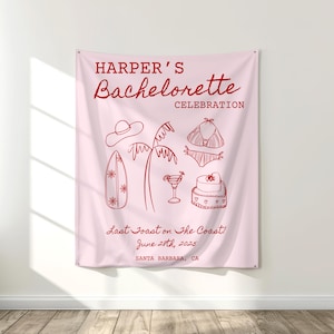 Custom Coastal Bachelorette Banner, Last Toast on The Coast Beach Bachelorette Decor, Bach Weekend Photo Backdrop, Charleston Party Tapestry