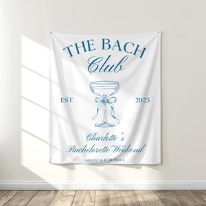 Custom Bachelorette Party Tapestry, The Bach Club Banner, Bach Party Photo Backdrop, Coastal Bachelorette Weekend Decor, Bride to Be Gift
