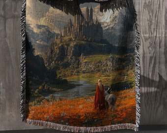 Thron der Glas gewebte Decke, TOG Merch Sarah J Maas Geschenk, Fantasy Bookish Wandteppich, gemütlicher Lesewurf