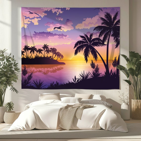 Quadro Spiaggia tropicale - palme in riva al mare con un cielo azzurro - Spiaggia
