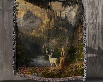 Thron der Glas gewebte Decke, TOG Merch Sarah J Maas Geschenk, Fantasy Bookish Wandteppich, gemütlicher Lesewurf