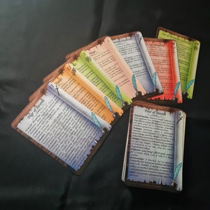 Tarotsleutelwoorden voor rechtopstaande en omgekeerde kaarten, dubbelzijdig tarotspel voor beginners, tarotspiekbriefje met betekenissen, tarottraining en -studie