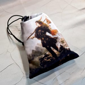 Tarot card bag Heaven and Earth, tarot pouch satin, drawstring pouch, altar tools, Oracle Deck Bag, Pouch Bag for Tarot Card, tarot gifts