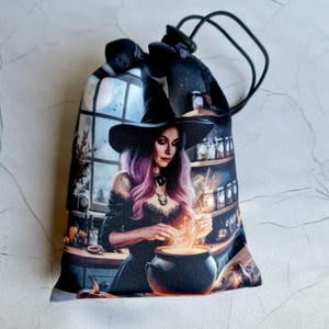 Tarot card bag Witch&#39;s Shop, tarot pouch satin, drawstring pouch, altar tools, Oracle Deck Bag, Pouch Bag for Tarot Card, tarot gifts