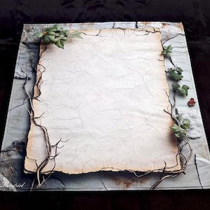 Altaarkleed Lichte papyrus voor tarotkaarten, 26 inch zwaar satijnen tafelkleed, tarotleesdoek, waarzeggerij, tarotmat en runenmat