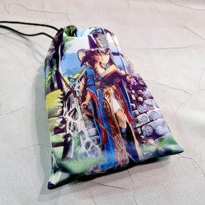 Tarot card bag Wizards, tarot pouch satin, drawstring pouch, altar tools, Oracle Deck Bag, Pouch Bag for Tarot Card, tarot gifts