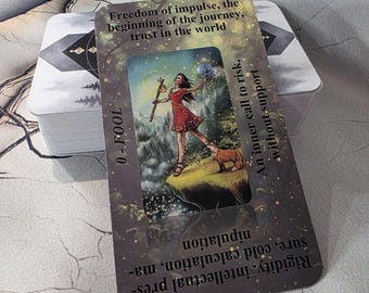 Wild Reflections Tarot Deck with Meanings on Cards, Learning Tarot, Beginner Friendly Tarot, Nature Tarot, 78 Card Tarot Deck, Eng, Rus, Ukr