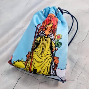 Sac pour cartes de tarot Reine des baguettes, pochette de tarot en satin, pochette à cordon, outils d'autel, sac de pont Oracle, pochette pour carte de tarot, cadeaux de tarot