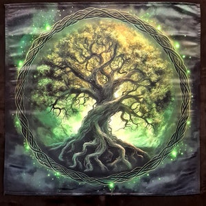 Altaardoek 6 voor Tarotkaarten, 26 inch zwaar satijnen tafelkleed, Tarotleesdoek, waarzeggerijhulpmiddelen, mat voor Tarotkaarten en Runen