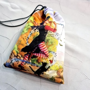 Tarot card bag Witch every day, tarot pouch satin, drawstring pouch, altar tools, Oracle Deck Bag, Pouch Bag for Tarot Card, tarot gifts