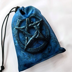Tarot card bag Pentacle, tarot pouch satin, drawstring pouch, witchy bag, altar tools, Oracle Deck Bag, Pouch Bag for Tarot Card, tarot gift