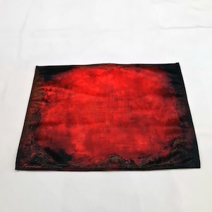 Altarduk Röd altare för tarotkort, 33 x 48 cm tung satinduk, tarotläsningsduk, spådomsverktyg, matta Tarot och runor