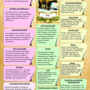 May include: A page from a guidebook featuring a central illustration of a brown bear labeled B&Auml;R with the number 15. The page is organized into multiple rectangular text boxes with pink and light green backgrounds, containing German text.