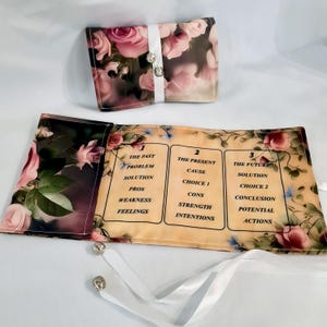 Torba "Róże" na tarota i wyrocznie, torba z układem Triplet, owijka do tarota i tkaniny do czytania, wyrocznia, akcesoria do tarota Lenormand satyna