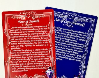 Simplify Love Readings: Tarot Cheat Sheet, Keyword Cards & Beginner-Friendly Two-sided Deck