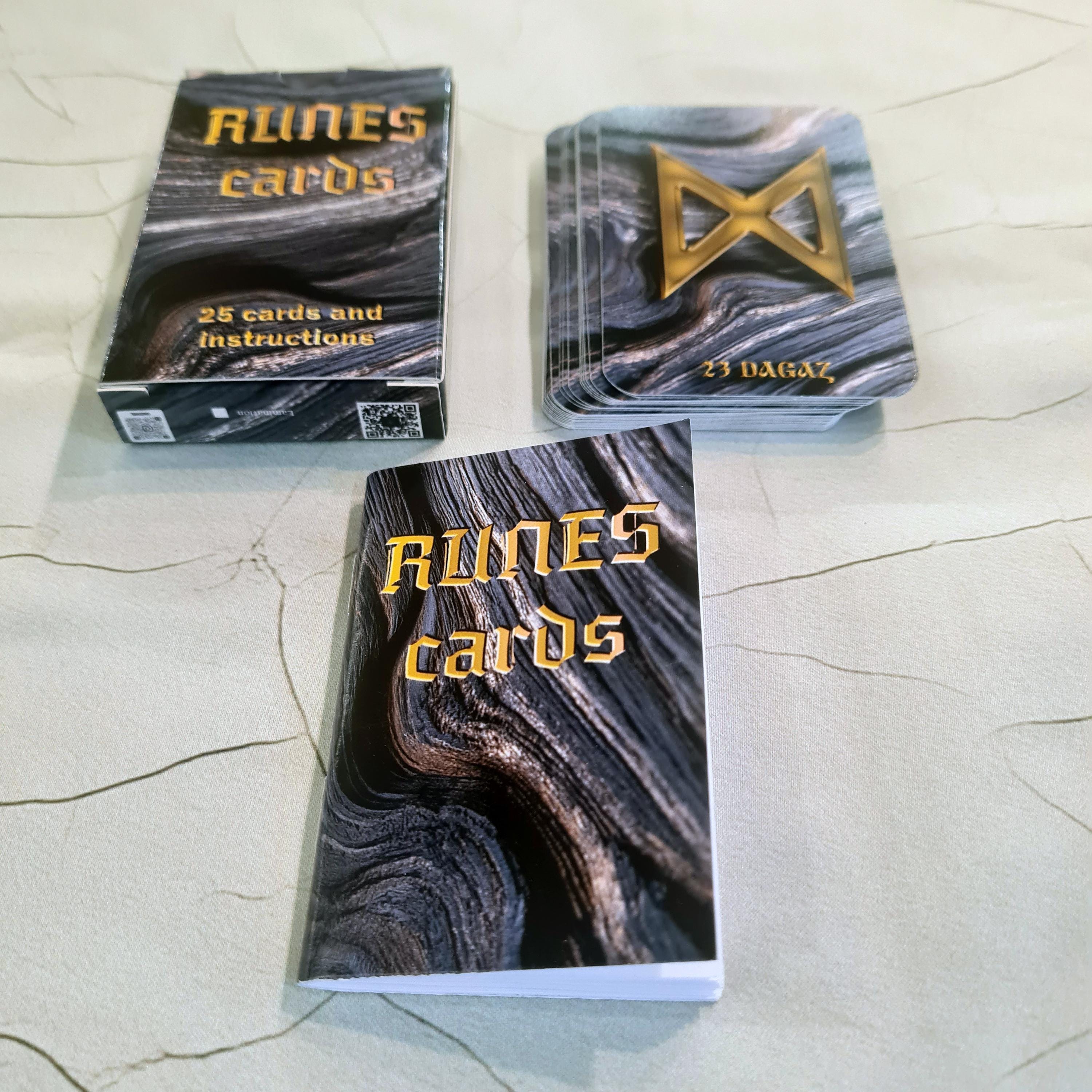 Rune Cards Elder Futhark Deck • 25 Runes + Guidebook • English ...