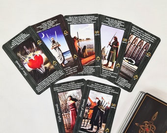 Beginner tarot deck for learning tarot, Tarot cards meaning on it, Tarot keywords and zodiac signs, tarot cheat sheet, black tarot cards