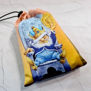 Tarot of the Gnomes card bag, tarot pouch satin, drawstring pouch, altar tools, Oracle Deck Bag, Pouch Bag for Tarot Card, tarot gifts