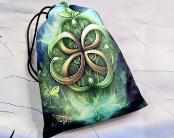 Tarot card bag Magic of Nature, tarot pouch satin, drawstring pouch, witchy bag, altar tools, Oracle Deck Bag, Pouch Bag for Tarot Card