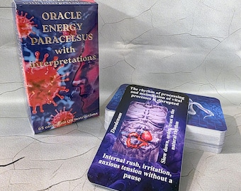 Paracelsus Energy Oracle Deck, 65 Learning Cards with Meanings, Body Energy & Psychosomatic Oracle, English, Russian, Ukrainian