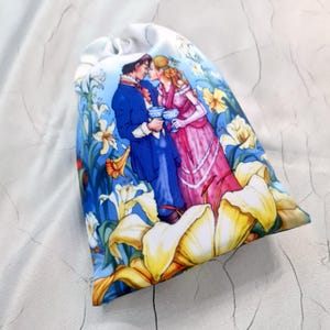 Tarot card bag Wheel of the Year, tarot pouch satin, drawstring pouch, altar tools, Oracle Deck Bag, Pouch Bag for Tarot Card, tarot gifts
