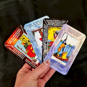 Jeu d'attente Tarot Rider pour débutants, signification des cartes de tarot, mots clés du tarot, conseils, amour et affaires, aide-mémoire de tarot, divination