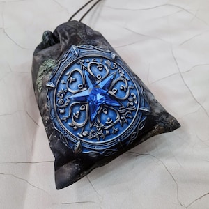 Tarot card bag Sapphire, tarot pouch satin, drawstring pouch, witchy bag, altar tools, Oracle Deck Bag, Pouch Bag for Tarot Card tarot gift