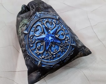 Tarot card bag Sapphire, tarot pouch satin, drawstring pouch, witchy bag, altar tools, Oracle Deck Bag, Pouch Bag for Tarot Card tarot gift