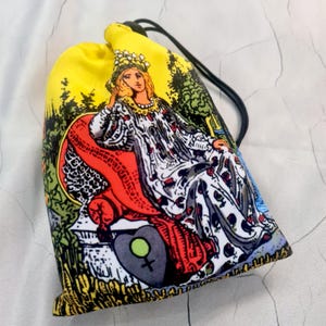 Tarot Karten Tasche Kaiserin, Tarot Beutel Satin, Kordelbeutel, Altar Werkzeug, Orakel Karten Tasche, Beutel Tasche für Tarot Karte, Tarot Geschenke