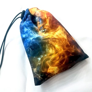 Tarot card bag Elements, tarot pouch satin, drawstring pouch, witchy bag, altar tools, Oracle Deck Bag, Pouch Bag for Tarot Card, tarot gift