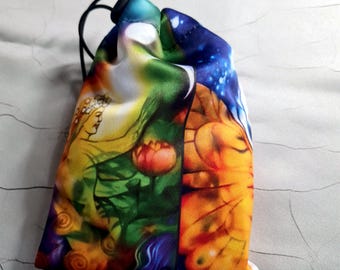 Tarot card bag Osho Zen, tarot pouch satin, drawstring pouch, witchy bag, altar tools, Oracle Deck Bag, Pouch Bag for Tarot Card tarot gift