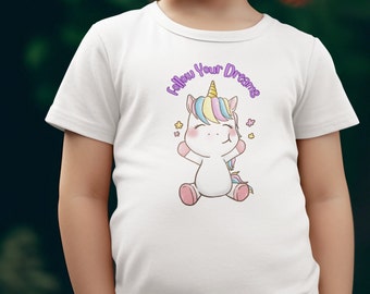 Unicorn Shirt Kid Volg je dromen Shirt Magische Eenhoorn meisje Shirt Pegasus Shirt Verjaardag meisje T-Shirt Cadeau verjaardag partij Shirt meisje