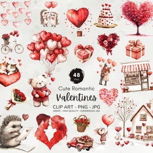 Lindo paquete de imágenes prediseñadas de San Valentín, gráficos de San Valentín, imágenes prediseñadas románticas, imágenes PNG del día de San Valentín, globos de corazón, descarga de imágenes PNG de ternura de San Valentín