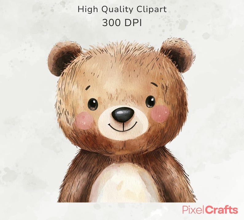 Boho Woodland Animals Clipart Bundle, Watercolor Baby Animal Portraits ...