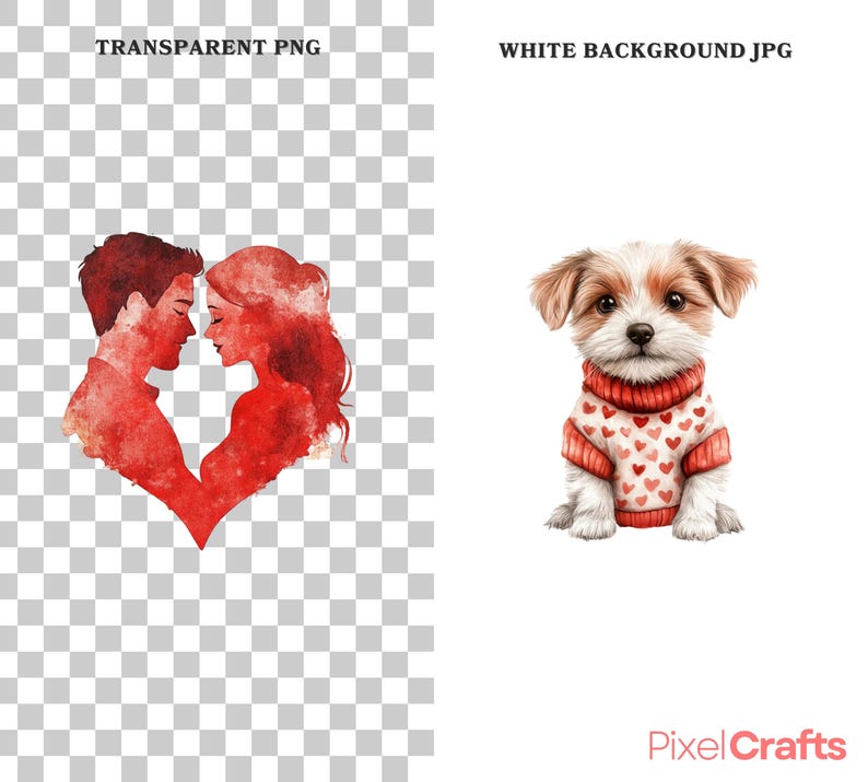 Cute Valentines Clipart Bundle, Valentine Graphics, Romantic Clipart, Valentines Day Pngs, Heart Balloons, Valentines Cuteness Png Download image 8