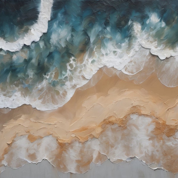 Waves on beach wall art of a beach from above breaking waves wall art beach with waves art of abstract shallow sea water on abstract beach