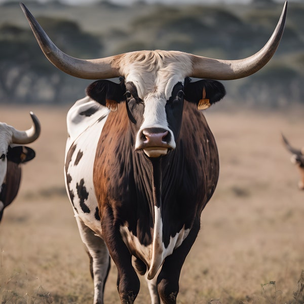 Nguni cattle, nguni painting, digital download, printable art, instant download, wall art, digital print