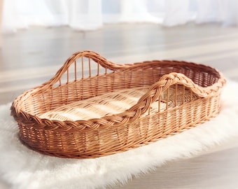 Changing Table Basket, Organic Baby Changing Basket, Diaper Changing Basket, Baby Changing Table, Natural Changing Basket