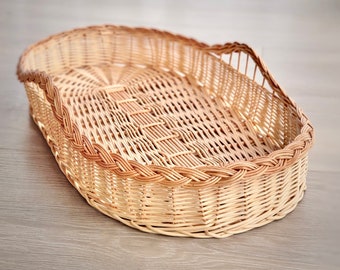 Wicker Changing Baby Basket, Organic Baby Changing Basket, Diaper Changing Basket, Baby Changing Table, Rattan Changing Basket